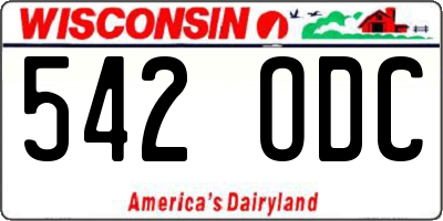 WI license plate 542ODC