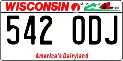 WI license plate 542ODJ
