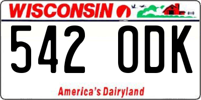 WI license plate 542ODK