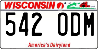 WI license plate 542ODM