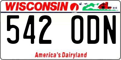WI license plate 542ODN