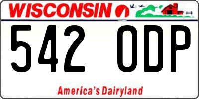 WI license plate 542ODP