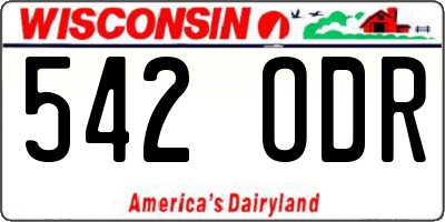 WI license plate 542ODR