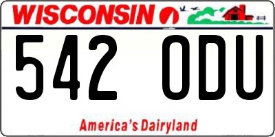 WI license plate 542ODU
