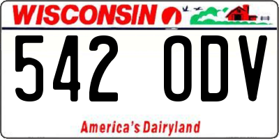 WI license plate 542ODV