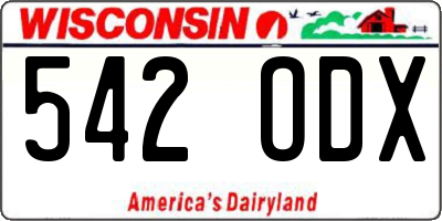 WI license plate 542ODX