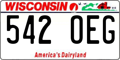 WI license plate 542OEG