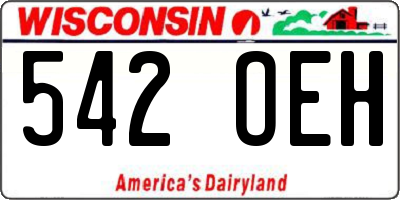 WI license plate 542OEH