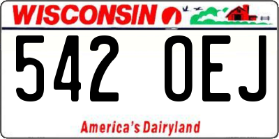 WI license plate 542OEJ