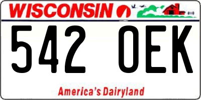 WI license plate 542OEK