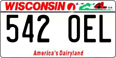WI license plate 542OEL