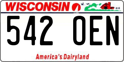 WI license plate 542OEN
