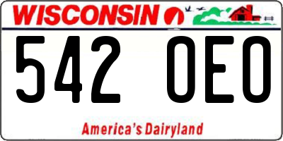 WI license plate 542OEO