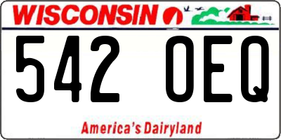 WI license plate 542OEQ