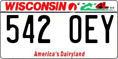 WI license plate 542OEY