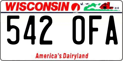 WI license plate 542OFA