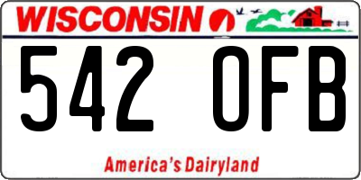 WI license plate 542OFB
