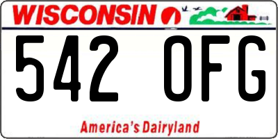 WI license plate 542OFG