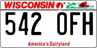WI license plate 542OFH