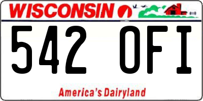 WI license plate 542OFI