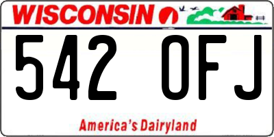 WI license plate 542OFJ