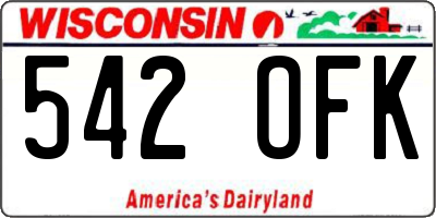 WI license plate 542OFK