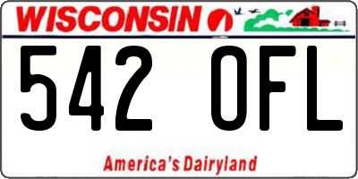 WI license plate 542OFL