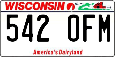 WI license plate 542OFM
