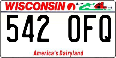 WI license plate 542OFQ