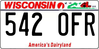 WI license plate 542OFR