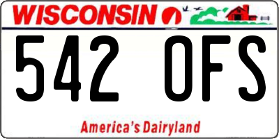 WI license plate 542OFS