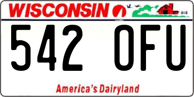WI license plate 542OFU