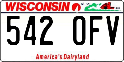 WI license plate 542OFV
