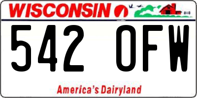 WI license plate 542OFW