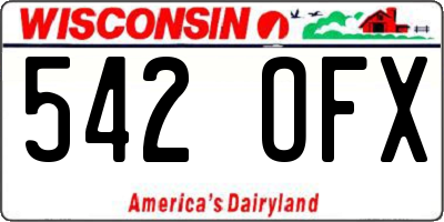 WI license plate 542OFX