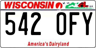 WI license plate 542OFY