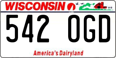 WI license plate 542OGD