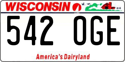 WI license plate 542OGE