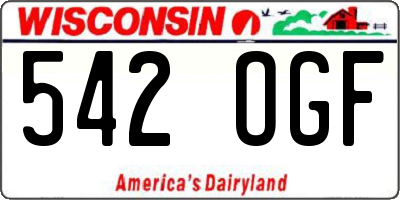 WI license plate 542OGF