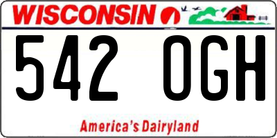 WI license plate 542OGH
