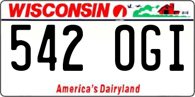WI license plate 542OGI