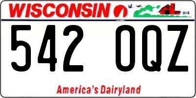 WI license plate 542OQZ
