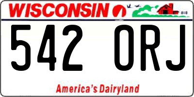 WI license plate 542ORJ