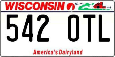 WI license plate 542OTL