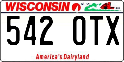 WI license plate 542OTX