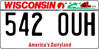 WI license plate 542OUH