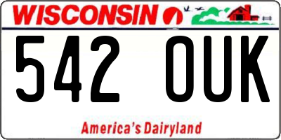 WI license plate 542OUK