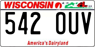 WI license plate 542OUV