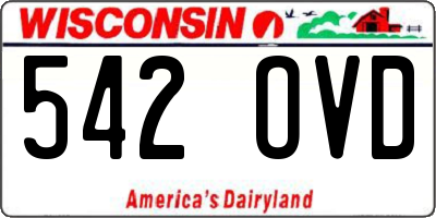 WI license plate 542OVD