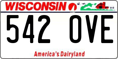 WI license plate 542OVE